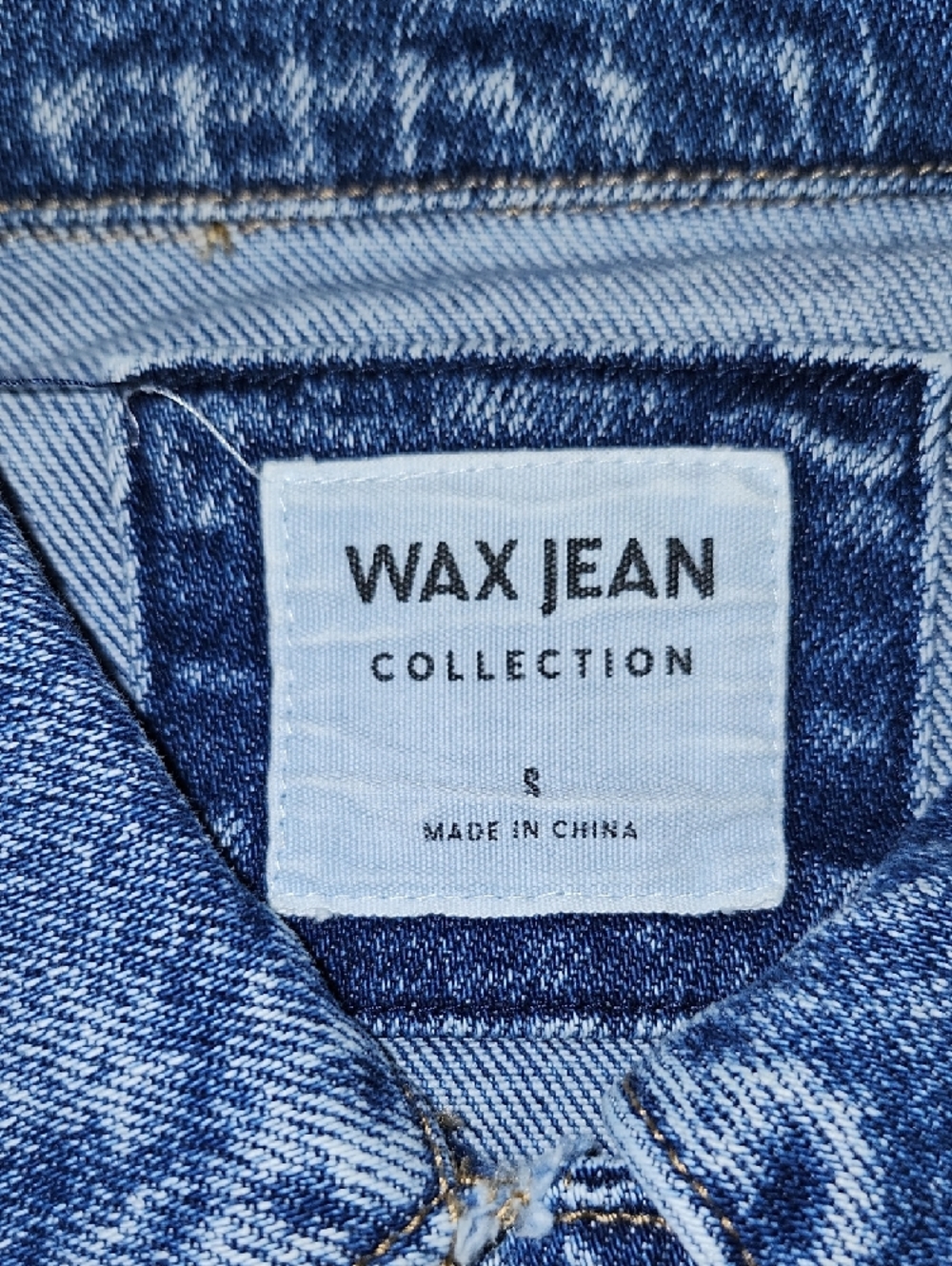 Wax Jean Faded Blue Cropped Denim Jacket - Picture 2 of 6